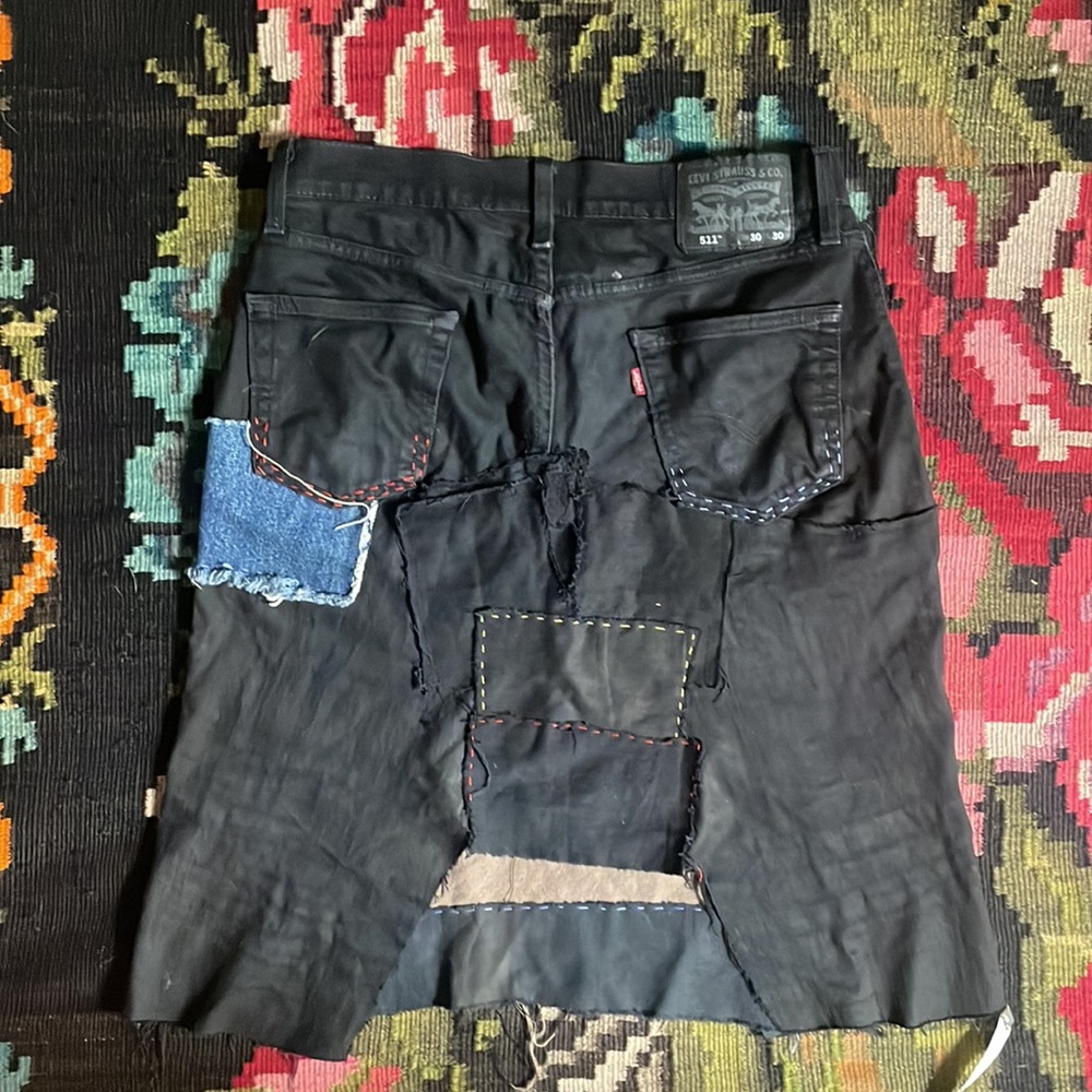 Random Patchwork Levi’s Denim Skirt - Picture 3 of 3